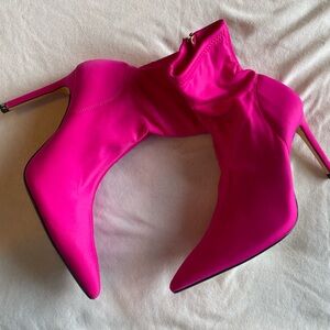 Zara hot pink ankle boots